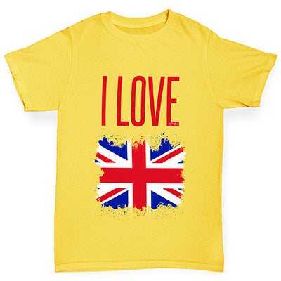 I Love Great Britain Paint Splat Girl's T-Shirt