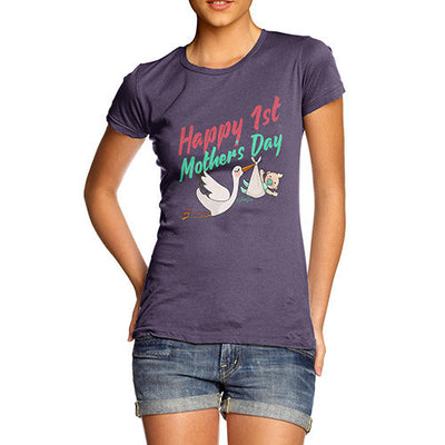 Happy 1st Mother's Day Stork Women's T-Shirt