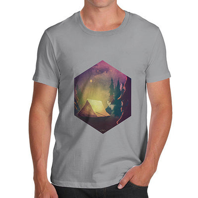 Camping Hexagon Night Time Men's T-Shirt
