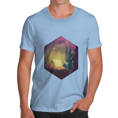 Camping Hexagon Night Time Men's T-Shirt