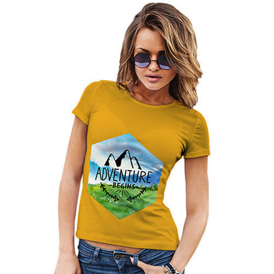 Adventure Begins Mountains Landscape Women's T-Shirt