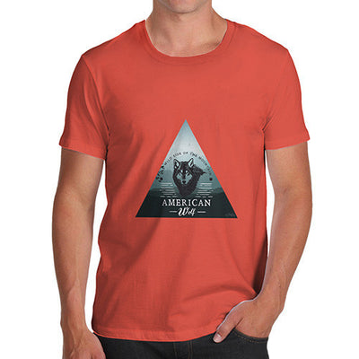 American Wolf Dark Landscape Men's T-Shirt