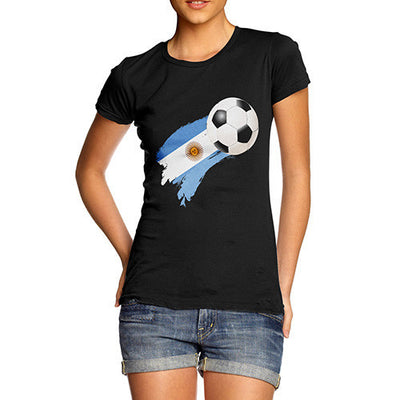 Argentina Football Flag Paint Splat Women's T-Shirt
