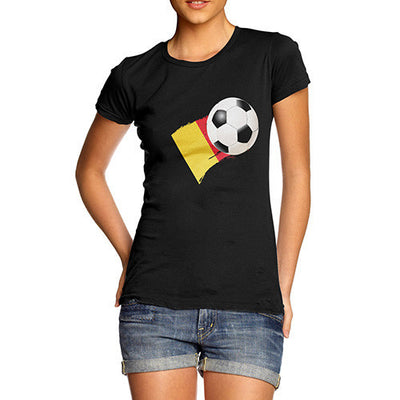 Belgium Football Flag Paint Splat Women's T-Shirt