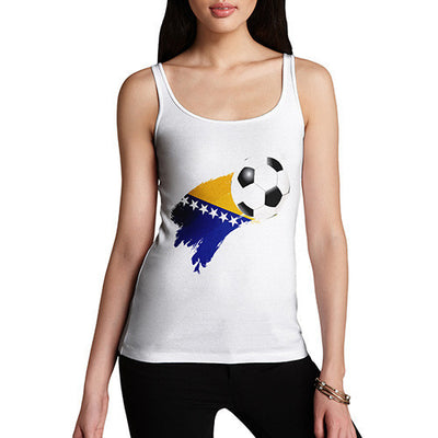 Bosnia And Herzegovina Football Flag Paint Splat Women's Tank Top