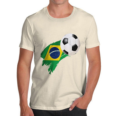 Brazil Football Flag Paint Splat Men's T-Shirt