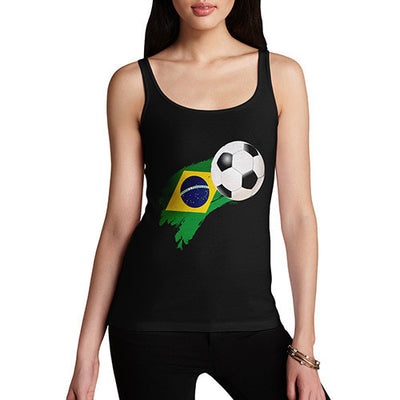 Brazil Football Flag Paint Splat Women's Tank Top