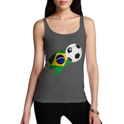 Brazil Football Flag Paint Splat Women's Tank Top