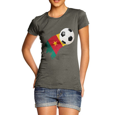 Cameroon Football Flag Paint Splat Women's T-Shirt