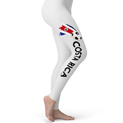 Costa Rica Football Soccer Flag Paint Splat Women's Leggings