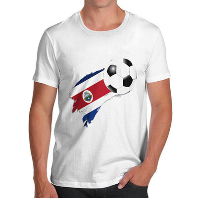 Costa Rica Football Flag Paint Splat Men's T-Shirt