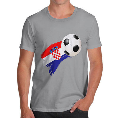 Croatia Football Flag Paint Splat Men's T-Shirt