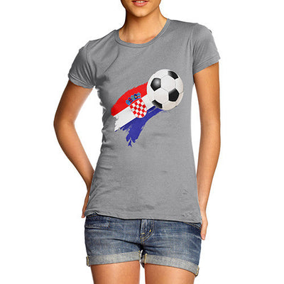 Croatia Football Flag Paint Splat Women's T-Shirt