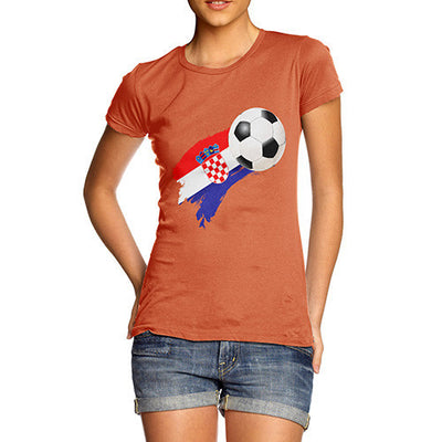 Croatia Football Flag Paint Splat Women's T-Shirt