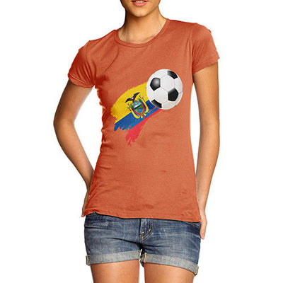 Ecuador Football Flag Paint Splat Women's T-Shirt