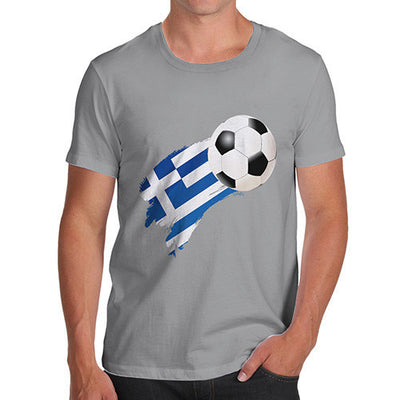 Greece Football Flag Paint Splat Men's T-Shirt