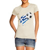 Greece Football Flag Paint Splat Women's T-Shirt