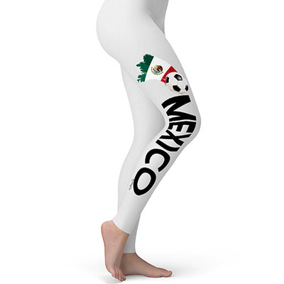 Mexico Football Soccer Flag Paint Splat Women's Leggings