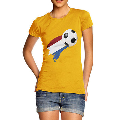 Netherlands Football Flag Paint Splat Women's T-Shirt