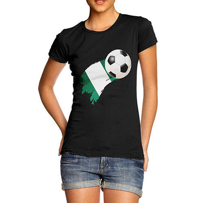 Nigeria Football Flag Paint Splat Women's T-Shirt