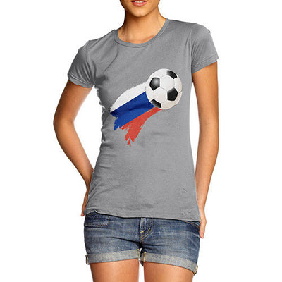 Russia Football Flag Paint Splat Women's T-Shirt