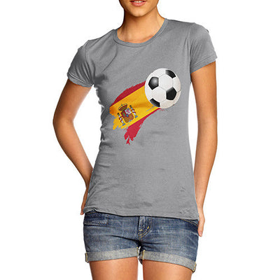 Spain Football Flag Paint Splat Women's T-Shirt