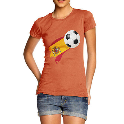 Spain Football Flag Paint Splat Women's T-Shirt