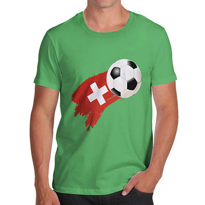 Switzerland Football Flag Paint Splat Men's T-Shirt
