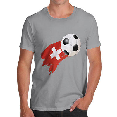Switzerland Football Flag Paint Splat Men's T-Shirt
