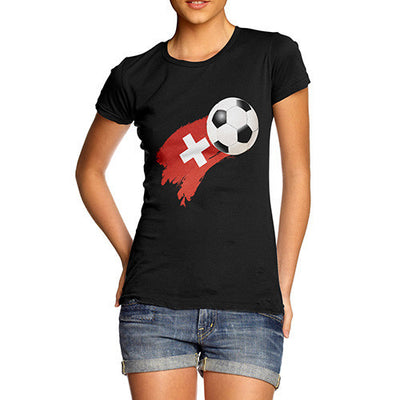 Switzerland Football Flag Paint Splat Women's T-Shirt
