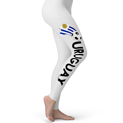 Uruguay Football Soccer Flag Paint Splat Women's Leggings