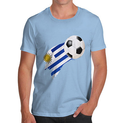 Uruguay Football Flag Paint Splat Men's T-Shirt