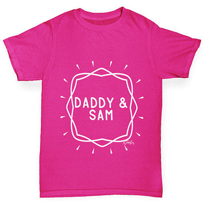 Personalised Daddy And Name Girl's T-Shirt