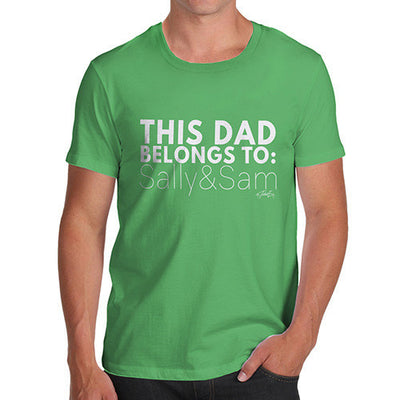 Personalised This Dad Belongs To Men's  T-Shirt