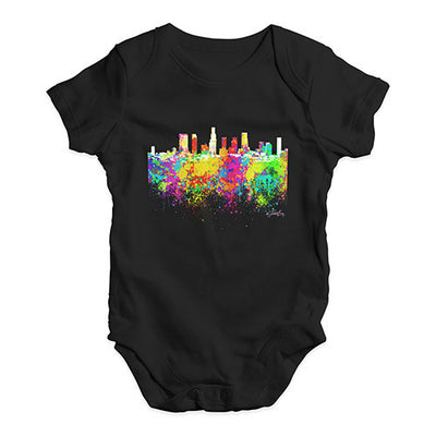 Los Angeles Skyline Ink Splats Baby Unisex Baby Grow Bodysuit