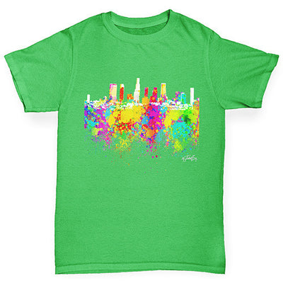 Los Angeles Skyline Ink Splats Girl's T-Shirt