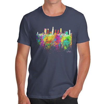 Los Angeles Skyline Ink Splats Men's T-Shirt