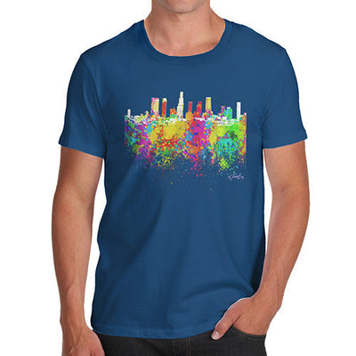 Los Angeles Skyline Ink Splats Men's T-Shirt