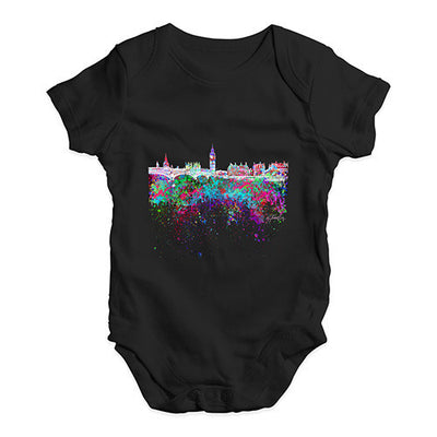 London Skyline Ink Splats Baby Unisex Baby Grow Bodysuit