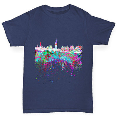 London Skyline Ink Splats Boy's T-Shirt