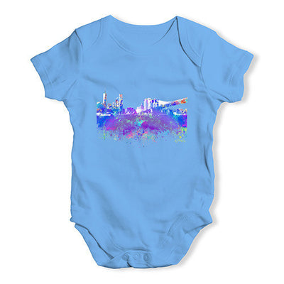 New York Skyline Ink Splats Baby Unisex Baby Grow Bodysuit