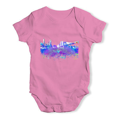 New York Skyline Ink Splats Baby Unisex Baby Grow Bodysuit