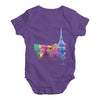 Paris Skyline Ink Splats Baby Unisex Baby Grow Bodysuit