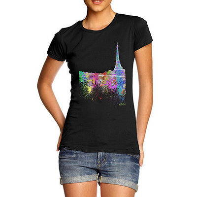 Paris Skyline Ink Splats Women's T-Shirt