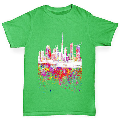 Dubai Skyline Ink Splats Girl's T-Shirt