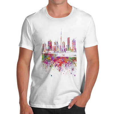 Dubai Skyline Ink Splats Men's T-Shirt