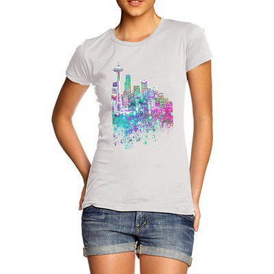 Seattle Skyline Ink Splats Women's T-Shirt