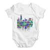 Chicago Skyline Ink Splats Baby Unisex Baby Grow Bodysuit