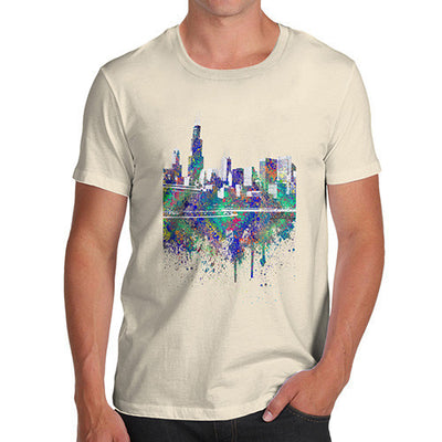 Chicago Skyline Ink Splats Men's T-Shirt
