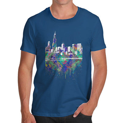 Chicago Skyline Ink Splats Men's T-Shirt